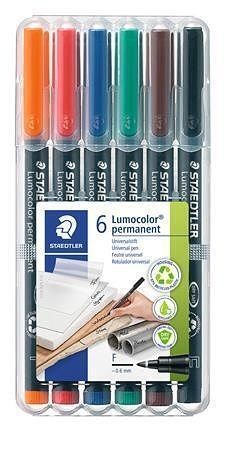 Permanentní popisovač "Lumocolor 318 F", 6 barev, 0,6mm, OHP, STAEDTLER