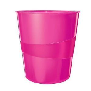 Odpadkový koš "Wow", metalická růžová, 15 l, LEITZ