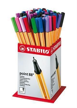 Liner "Point 88", mix barev, 0,4mm, 60ks/displej, STABILO