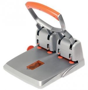 Čtyřděrovačka "Supreme HDC150/4", stříbrná-oranžová, velkokapacitní, 150 listů, RAPID