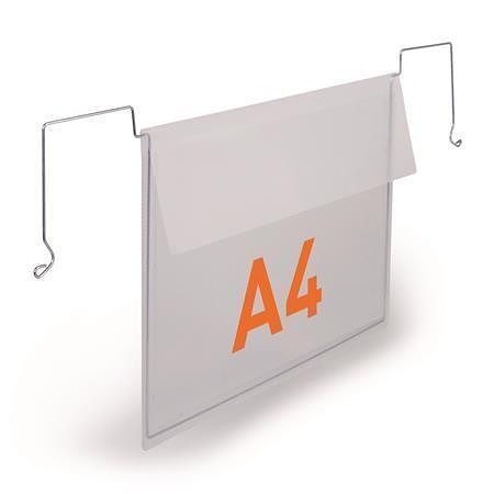 Logistická kapsa, transparentní, A4, horizontální, s drátem a klopou, 50 ks / balení, DURA