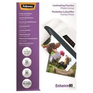 Laminovací fólie, 80 mikronů, 100x150 mm, lesklá, 25 ks, FELLOWES