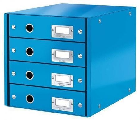 Zásuvkový box "Click&Store", modrá, 4 zásuvky, LEITZ