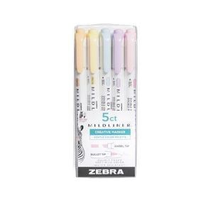 Sada zvýrazňovačů "Mildliner Highlighter", 5 pastelových barev, 1,4 - 4 mm, oboustranný, Z