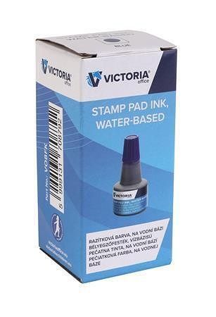 Razítková barva, modrá, 30 ml, VICTORIA OFFICE