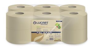 Toaletní papír "EcoNatural 19 J", hnědá, 2-vrstvý, 160 m, průměr 19 cm, jumbo role, LUCAR