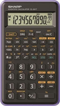 Kalkulačka vědecká "EL-501TBWHL", purpurová, 146 funkcí, SHARP
