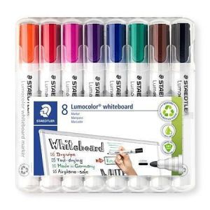 Popisovače na bílou tabuli "Lumocolor 351", 8 barev, 2 mm, kuželový hrot, STAEDTLER 351 WP
