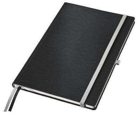 Zápisník "Style", saténově černá, linkovaný, A4, 160 stran, LEITZ