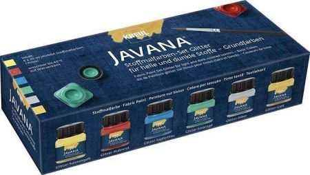 Sada "Barva na textil třpytivá" 6 x 20 ml - základní, JAVANA, KREUL