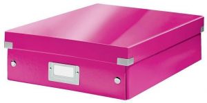 Organizační krabice "Click&Store", růžová, velikost M, laminovaný karton, LEITZ