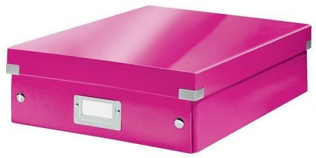 Organizační krabice "Click&Store", růžová, velikost M, laminovaný karton, LEITZ