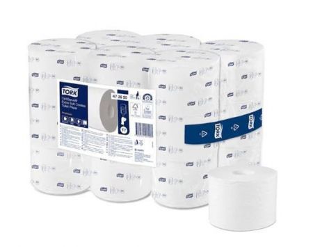 Toaletní papír "OptiServe", bílá, bezdutinkový, průměr 13,1 cm, 3 vrstvy, systém T7, Premi