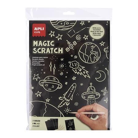 Škrabací obrázky "Magic Scratch", fluorescenční, APLI Kids 19629