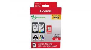 PG-575XL / CL-576XL Inkjet cart. pro Pixma TR4750i + fotografický papír, černá / barevná,