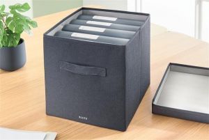 Krabice "Fabric", tmavě šedá, potažená látkou, velikost L, LEITZ 61450089