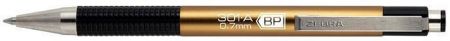Kuličkové pero "F301", modrá, 0,24 mm, stiskací mechanismus, šampaň tělo, ZEBRA