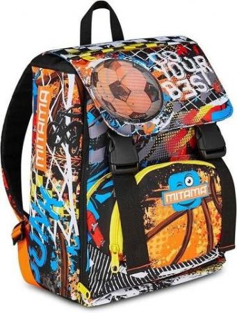 Školní aktovka "4Zip", basketbal/fotbal, MITAMA 64717