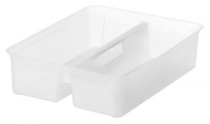 Organizační modul, průhledný, výjimatelný, pro boxy Classic 15, 2 přihrádky, s úchytkami,