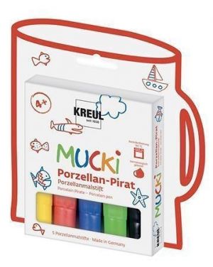 Fixy na porcelán "MUCKI PIRÁT", 5 barev, KREUL