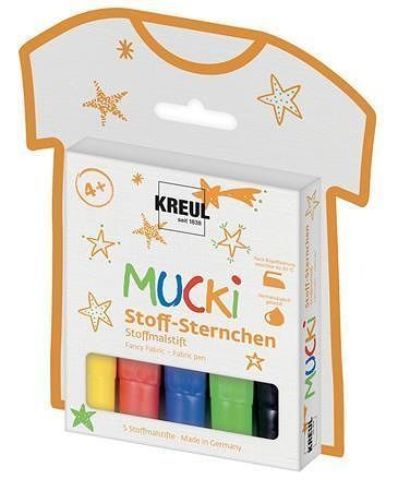 Fixy na textil "MUCKI HVĚZDY", 5 barev, KREUL