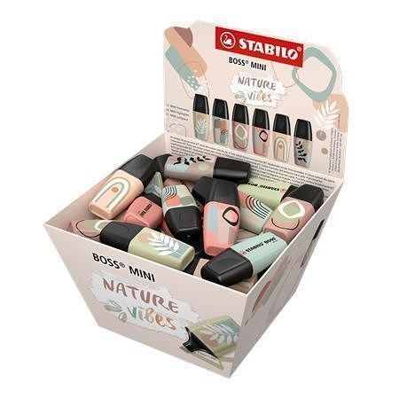 Zvýrazňovač "Boss Mini Nature vibes", displej/50 ks, mix barev, 1-4 mm, STABILO 07/50-11-1