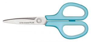 Nůžky "Fitcut Curve", světle modrá, univerzální, 17,5 cm, PLUS 35052