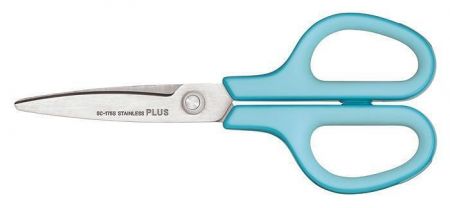 Nůžky "Fitcut Curve", světle modrá, univerzální, 17,5 cm, PLUS 35052