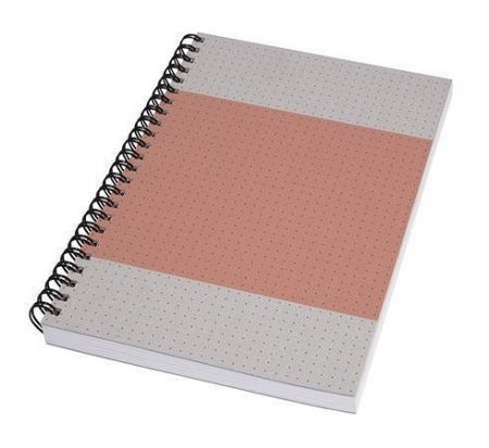 Spirálový sešit "Quicknote", šedo-korálová, A5, tečkovaný, 80 listů, SIGEL SN700