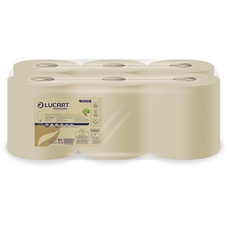 Papírové ručníky "EcoNatural L-One Maxi 450", havana hnědá, 2-vrstvé, 6 rolí, LUCART 85227