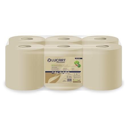 Papírové ručníky "EcoNatural 500 CF", havana hnědá, 2-vrstvé, 6 rolí, LUCART 852405J
