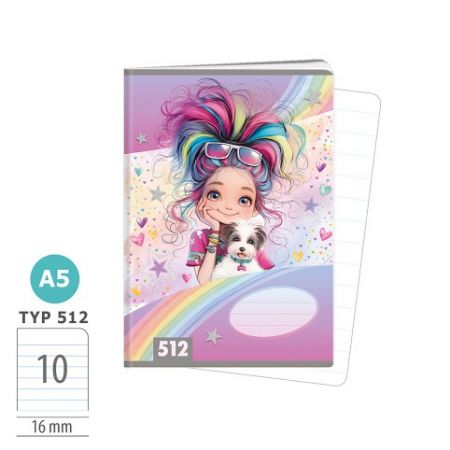 ARGUS Sešit A5 TYP 512 Rainbow Ella 1591042601