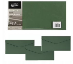 Obálka DL 11x22cm metalická zelená 120g