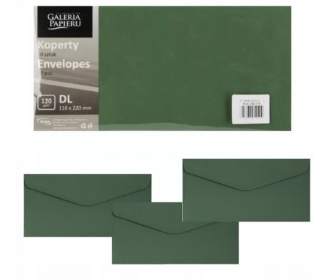 Obálka DL 11x22cm metalická zelená 120g