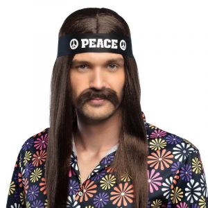 Hnědý knír hippie 