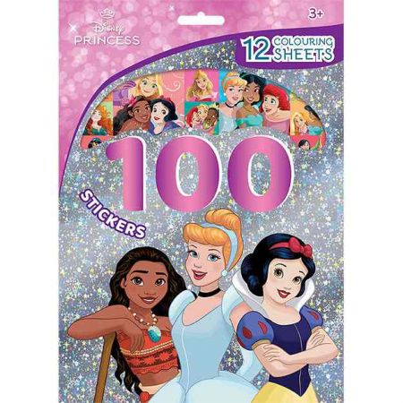 100 samolepek s omalovánkovými listy Disney Princezny