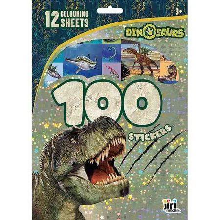 100 samolepek s omalovánkovými listy Dinosauři