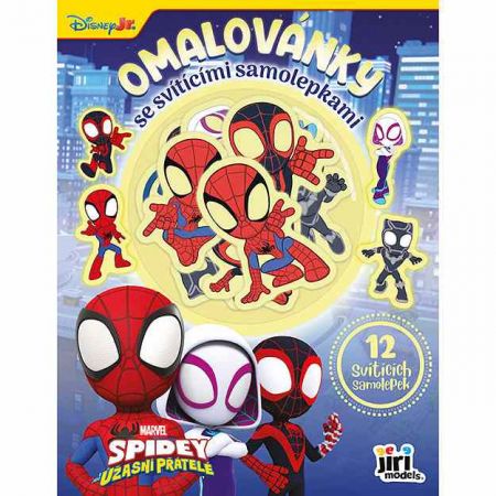 Omalovánky se svítícími samolepkami Spidey