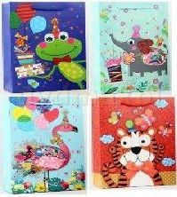 Dárková taška L 26×32×10 cm – Veselá zvířátka
