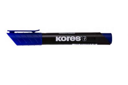 KORES K-MARKER Permanentní popisovač, zkosený hrot 3-5 mm, modrý