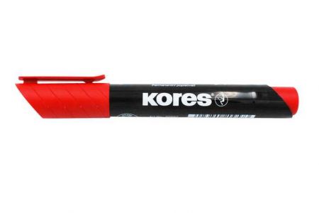 KORES K-MARKER Permanentní popisovač, zkosený hrot 3-5 mm, červený
