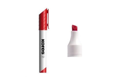 KORES K-MARKER Popisovač na bílé tabule a flip charty, zkosený hrot 3-5 mm, červený