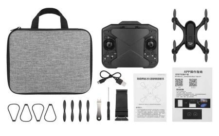 Dron skládací do ovladače s WIFI kamerou 720p RC na dálkové ovládání 9x9x4 cm