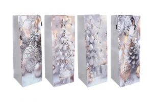 Dárková taška na láhev M 12x35x9 cm Vánoce