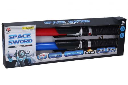 Světelný meč teleskopický 2 ks s efekty 43 cm