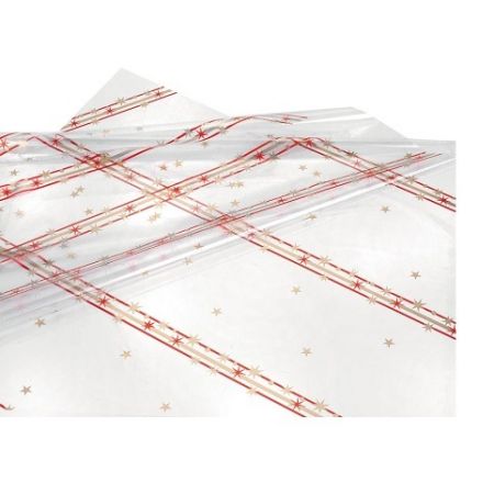 Celofan 100x130 /50/ Stellina rosso