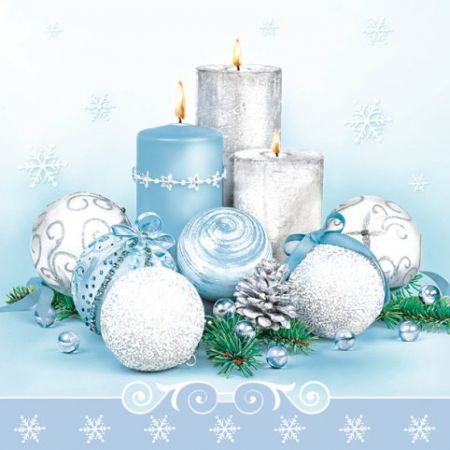 Ubrousky DAISY L (20ks) XMAS Blue Silver Composition