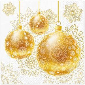 Ubrousky PAW Dekor L (20ks) Gold Ornamental Baubles