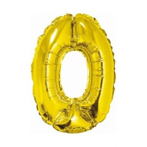 GD balónek fóliový 35cm "0" zlatá