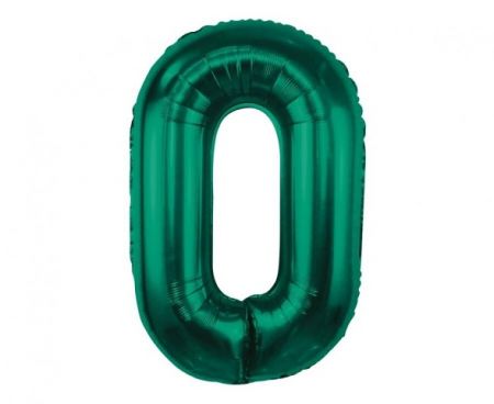 Balónek fóliový BEAUTY&amp;CHARM 85 cm lahvově zelený "0"